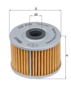 Фільтр масляний Honda CRF/FMX/FX/NX/SLR/XBR/XL/XR/Kawasaki MAHLE / KNECHT OX 410 (фото 1)