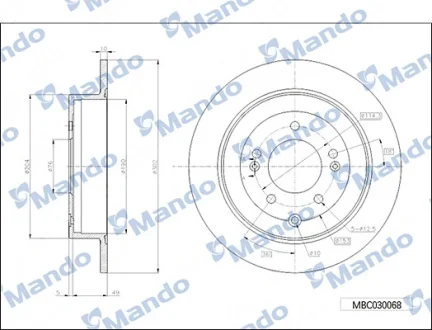 Диск гальмівної MANDO MBC030068