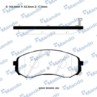 Колодки гальм. HYUNDAI/KIA H1 передн. (вир-во Mando) MANDO RMPH40NS