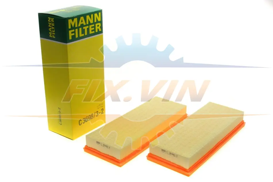 Фильтр воздушный MB C (203), E (211, 212), S (220, 221) 98- (2шт.) (пр-во) MANN C 3698/3-2 (фото 1)