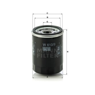 Фільтр масляний -FILTER MANN W 610/9