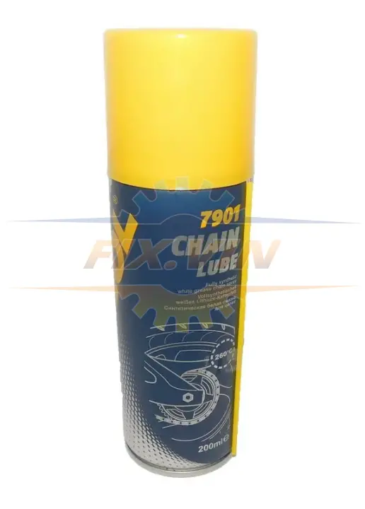 Смазка белая синтетическая для вело/мото цепей Chain Lube (аэрозоль), 200мл. MANNOL 7901 (фото 1)