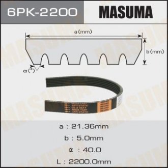 Ремінь полікліновий (6PK-2200) MASUMA 6PK2200