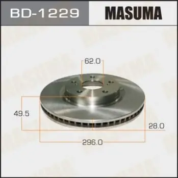 Диск гальмівний передній (кратно 2) Toyota Auris (10-18), Camry (06-17) (BD-1229) MASUMA BD1229 (фото 1)