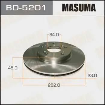 Диск гальмівний передній (кратно 2) Honda Civic (06-12) (BD-5201) MASUMA BD5201 (фото 1)
