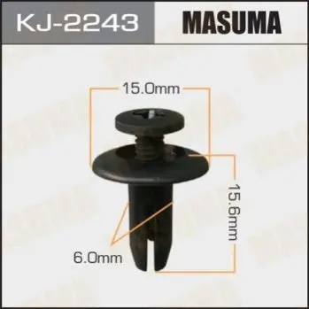 Клипса (кратно 10) салонная черная Masuma MASUMA KJ2243 (фото 1)