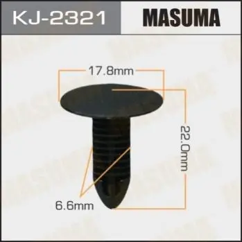 Клипса (кратно 10) салонная черная Masuma MASUMA KJ2321 (фото 1)