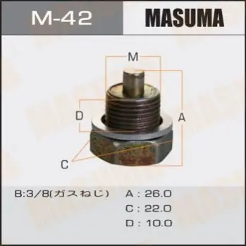 Пробка зливна піддону (з шайбою 3/8) Nissan (M-42) MASUMA M42 (фото 1)