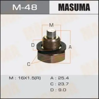 Пробка зливна піддону (з шайбою) Toyota (M-48) Masuma MASUMA M48