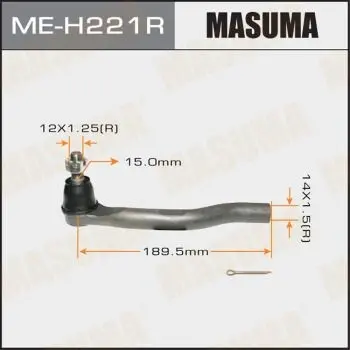 Наконечник рулевой Honda CIVIC 06- MASUMA MEH221R (фото 1)