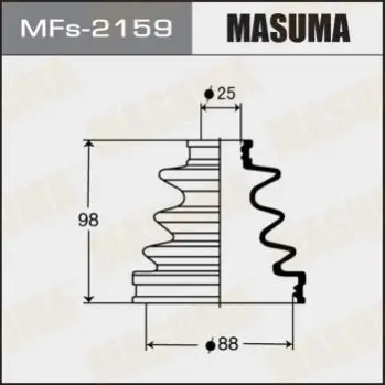 Пильовик ШРКШ зовнішнього (силікон) Toyota Camry (01-05), Prius (09-15) (MFs-2159) MASUMA MFs2159 (фото 1)