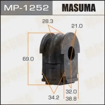 Втулка стабілізатора переднього (Кратно 2) Nissan Qashqai (13-17) (MP-1252) MASUMA MP1252 (фото 1)