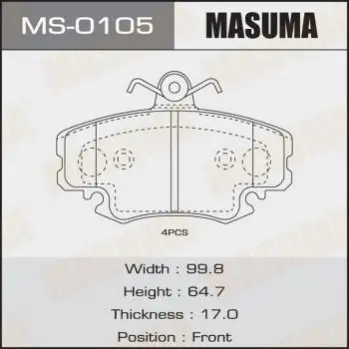 Колодки гальмівні (MS-0105) MASUMA MS0105 (фото 1)