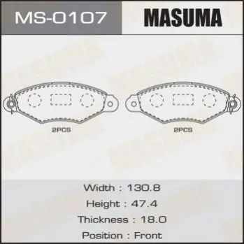 Колодки гальмівні (MS-0107) MASUMA MS0107 (фото 1)