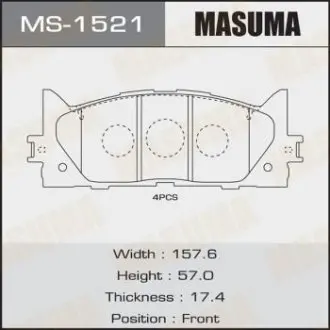 Колодка тормозная передняя Toyota Camry (06-)  MASUMA MS1521