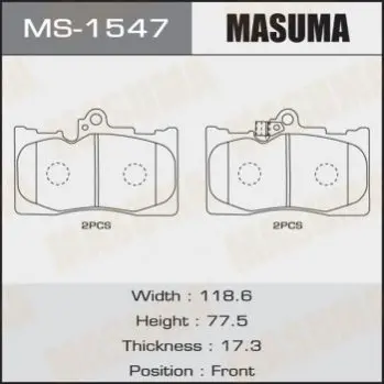 Колодки гальмівні (MS-1547) MASUMA MS1547 (фото 1)