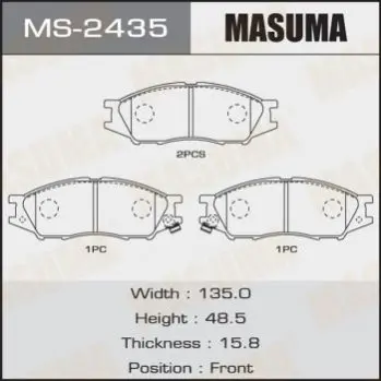 Колодки гальмівні передн Mitsubishi Lancer (00-08) (MS-2435) MASUMA MS2435 (фото 1)