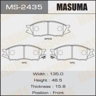 Колодки гальмівні передн Mitsubishi Lancer (00-08) (MS-2435) MASUMA MS2435