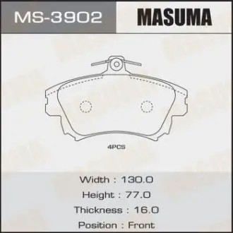 Колодки гальмівні (MS-3902) MASUMA MS3902
