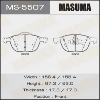Колодки гальмівні передн Ford Focus (04-)/ Mazda 3 (03-), 5 (05-15) (MS-5507) MASUMA MS5507 (фото 1)