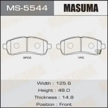 Колодки гальмівні (MS-5544) MASUMA MS5544 (фото 1)