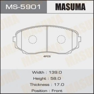 Колодка тормозная передняя Mazda CX-7 (07-12), CX-9 (17-) MASUMA MS5901