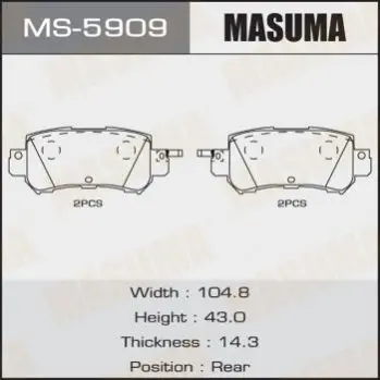 Колодки гальмівні задн Mazda CX-5 (11-) (MS-5909) MASUMA MS5909 (фото 1)