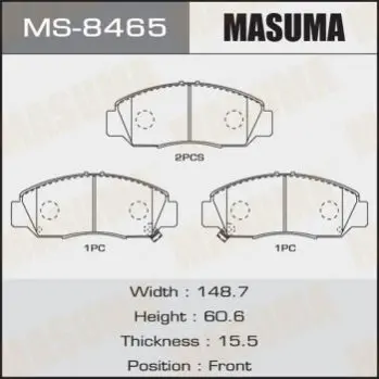 Колодки гальмівні передн Honda Accord (02-05), Civic (06-11), FR-V (05-09) (MS-8465) MASUMA MS8465 (фото 1)