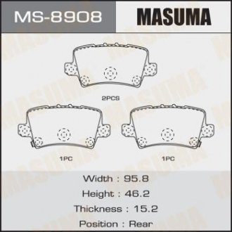 Колодки гальмівні задн Honda Civic (06-12) (MS-8908) MASUMA MS8908