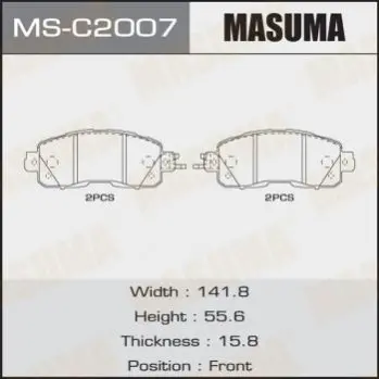 Колодки гальмівні дискові MASUMA MSC2007 (фото 1)