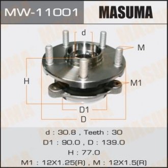 Маточина колеса переднього у зборі з підшипником Toyota Auris (06-15), Avensis (08-15), Corolla (06-13), RAV 4 (05-) (MW-11001) MASUMA MW11001