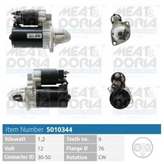 MEATDORIA BMW Стартер 1 (E81) 116 i 07-11, X3 (E83) 2.0 i 05-08 MEAT&DORIA 5010344