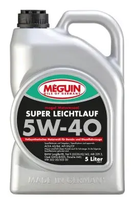 Моторна олива Meguin SUPER LEICHTLAUF SAE 5W-40, 5 L MEGUIN 4809 (фото 1)