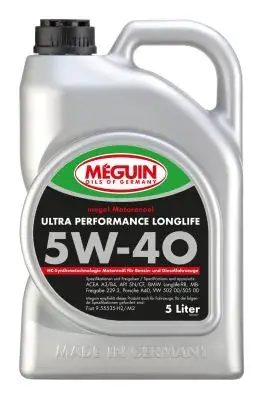 Моторна олива Meguin ULTRA PERFORMANCE LONGLIFE SAE 5W-40, 5 L MEGUIN 6328 (фото 1)