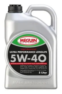 Моторна олива Meguin ULTRA PERFORMANCE LONGLIFE SAE 5W-40, 5 L MEGUIN 6328