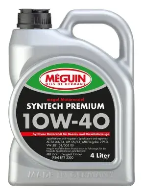 Моторна олива Meguin SYNTECH PREMIUM SAE 10W-40, 4 L MEGUIN 6475 (фото 1)