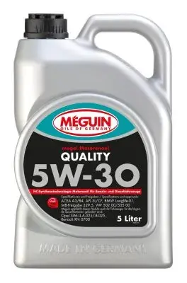 Моторна олива Meguin QUALITY SAE 5W-30, 5 L MEGUIN 6567 (фото 1)