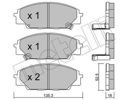 Комплект тормозных колодок, дисковый тормоз Metelli 22-0435-0