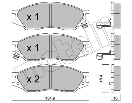 Колодки гальмівні (передні) Nissan Almera II 02-/Sunny 00-03 Metelli 22-0810-0