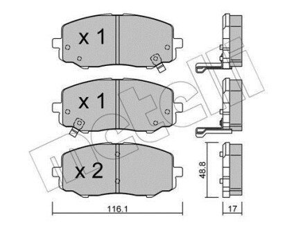 Комплект тормозных колодок, дисковый тормоз Metelli 22-0912-0