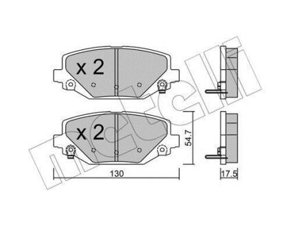 Комплект гальмівних колодок (дискових) Metelli 22-0947-0