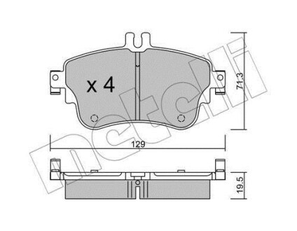 Комплект гальмівних колодок (дискових) Metelli 22-0964-0