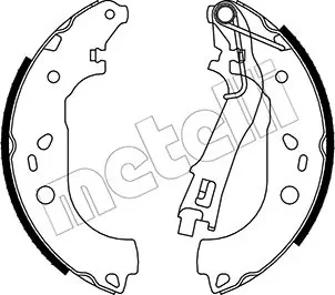 Колодки гальмівні (задні) Citroen Nemo/Fiat Fiorino/Qubo/Peugeot Bipper 08- (барабанні) (228.6x43) Metelli 53-0099