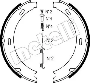 Колодки ручника MB 190 (W201)/C-class (W202/W203)/E-class (W124/W210) 82-07 (164x20) Metelli 53-0233K