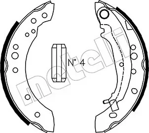 Колодки гальмівні (задні) Smart ForFour 04-06/Mitsubishi Colt 04-12 (барабанні) (203.2x39) Metelli 53-0266