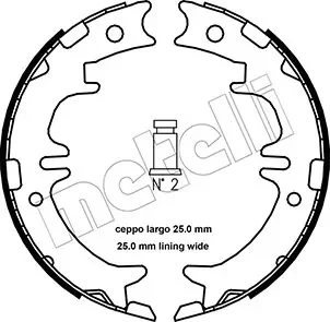 Колодки ручника Lexus GS/IS/LS/RX/SC 93-15/Toyota Highlander/Rav4 94-07/Mitsubishi Pajero III 08- (190x45) Metelli 53-0439