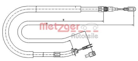 Трос, стояночная тормозная система METZGER 10.9873