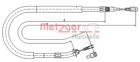 Трос, стояночная тормозная система METZGER 10.9873