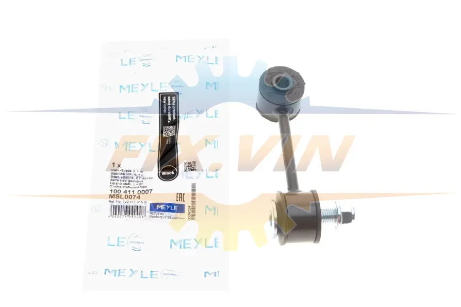 Тяга стабілізатора AUDI A3, SEAT TOLEDO II, VW GOLF IV 96-10 перед. міст (Вир-во) MEYLE 100 411 0007 (фото 1)