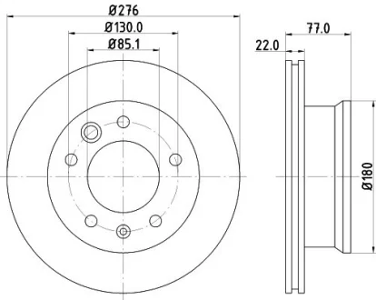 Диск тормозной передний вентилируемый MINTEX MDC1037C